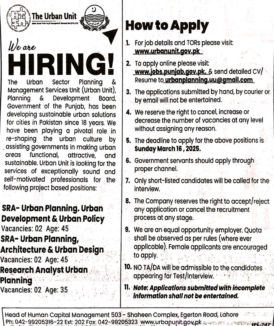 Research Analyst Urban Planning 